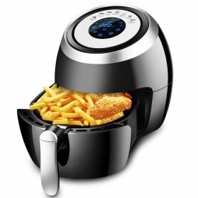 1500W 5-Quart Air Fryer with LCD Touch Screen; Black