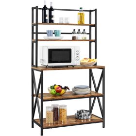 5-Tier Baker's Rack with storage shelf and Adjustable Feet