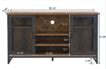 Miltifunctional Industrial Storage Cabinet;  Wine Bar Cabinet for Liquor and Glasses;  TV Stand & Media Entertainment Center Console Table