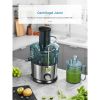 Aicook Juice Extractor; 800W Juicer With 3" wide Mouth; Easy to clean; Anti-Slip; Drip-proof; BPA Free; Silver