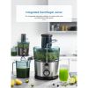 Aicook Juice Extractor; 800W Juicer With 3" wide Mouth; Easy to clean; Anti-Slip; Drip-proof; BPA Free; Silver