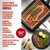 Smokeless Electric Indoor Grill with Interchangeable Griddle Insert; Nonstick
