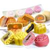 Manual 50g Ice Skin Flower Moon Cake Mould Mid-Autumn Ice Cream Home Baking Tool Set