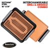 Smokeless Electric Indoor Grill with Interchangeable Griddle Insert; Nonstick