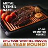 Smokeless Electric Indoor Grill with Interchangeable Griddle Insert; Nonstick