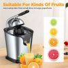 Electric Citrus Juicer for Orange Lemon Lime Grapefruit Juice; 150W Squeezer with Soft Rubber Grip; Stainless Steel Filter and Anti-drip Spout Lock -