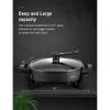 Electric Fry Pan; 12" Deep Nonstick Electric Fry Pan with Glass Lid; 1360 Watts; Black