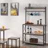 4-Tier Bakers Rack Kitchen Storage Shelf with S-Hooks