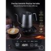 Gooseneck Electric Pour-over Kettle; Temperature Variable Stainless Steel Kettle; Hot Water for Coffee Tea Brewing Black
