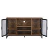 Miltifunctional Industrial Storage Cabinet;  Wine Bar Cabinet for Liquor and Glasses;  TV Stand & Media Entertainment Center Console Table