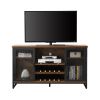 Miltifunctional Industrial Storage Cabinet;  Wine Bar Cabinet for Liquor and Glasses;  TV Stand & Media Entertainment Center Console Table