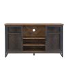 Miltifunctional Industrial Storage Cabinet;  Wine Bar Cabinet for Liquor and Glasses;  TV Stand & Media Entertainment Center Console Table