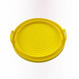 2 Pcs Food Grade Silicone Easy Cleaning Air Fryer Liners Reusable Air Fryer Silicone Pot Food Safe Air Fryer Oven Accessories Replacement for Flammabl (Color: yellow)