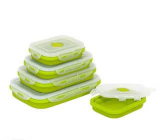 Reusable Pizza Storage Container with  Microwavable Serving Trays - Adjustable Pizza Slice Container to Organize & Save Space - BPA Free, Microwave, & (Color: green, size: 350ML)