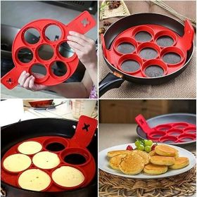 Not Sticky Silicone Pancake Mould Ring (Color: 4 Round)