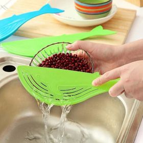 Whale Shape Handle Type Rice Washer Kitchen Water Filter (Color: green)