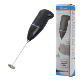 1pc Stainless Steel Handheld Electric Blender; Egg Whisk; Coffee Milk Frother (Color: Black)