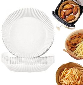 30/50/150PCS 6.3IN Air Fryer Paper Liners Disposable Oven Insert Parchment Sheets Non Stick (Color: White, Set Quantity: 50PCS)