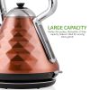 Electric Kettle Hot Water Boiler Stainless Steel 1.7 L Automatic Shut-Off 1500W Cleo Collection Cool Touch Handle Portable Brew Coffee Maker Tea Heate
