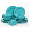18-Piece Pure White Melamine Dinnerware Set; Plates and Bowls Set; Service for 6